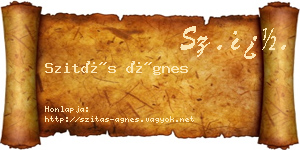 Szitás Ágnes névjegykártya