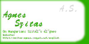 agnes szitas business card